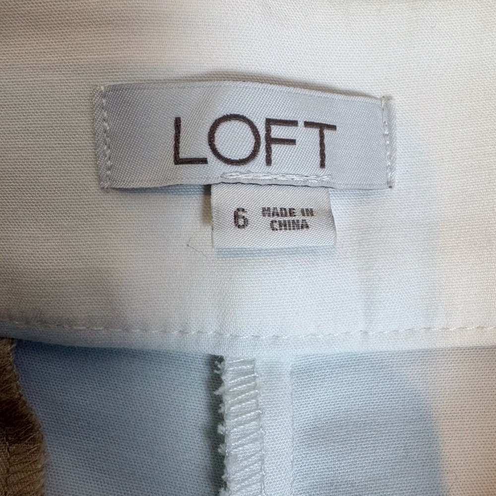 LOFT White Cropped Wide-Leg Trousers High Rise Size 6 EUC - Picture 2 of 10